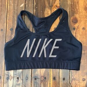 Nike Black Racerback Dri-FIT Logo Sports Bra